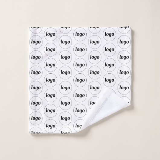 Logo Motif Business Promotion Branding Blanc (Gant de toilette)