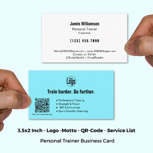 Logo Motto Services Electric Blue Personal Trainer Visitekaartje