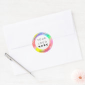 Logo Naam Gold Confetti Holographic Rainbow Ronde Sticker (Envelop)