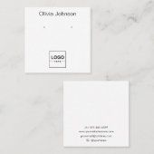 Logo Naam Sieraden Oorbel Display Visitekaartje (Voorkant / Achterkant)