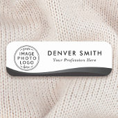 Logo naam titel zwarte witte donkere gradiënt naamplaatje