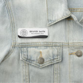 Logo naam titel zwarte witte donkere gradiënt naamplaatje (In situ)