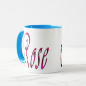 Logo naam Vrouw roos, Mok (Voorkant links)