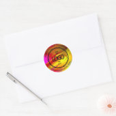 Logo Naam Web Dank u Roze Rood Goud Ronde Sticker (Envelop)