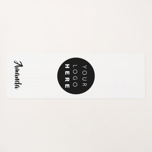 Logo Name Company Black White Promotion Yogamat (Achterkant (horizontaal))