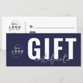 Logo Navy Blue Business Gift Certificate (Voorkant / Achterkant)