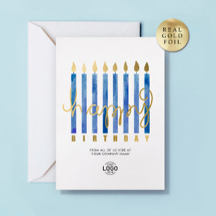 Logo Navy Blue Candles Business Folie Birthday Kaa Uitnodiging