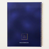 Logo Navy Blue Gold Monogram initiaal Business 202 Planner (Achterkant)