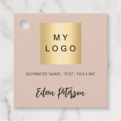 logo noir beige photo code QR étiquette pendre (Devant)