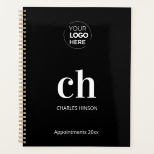 Logo noir blanc monogramme initiales affaires
