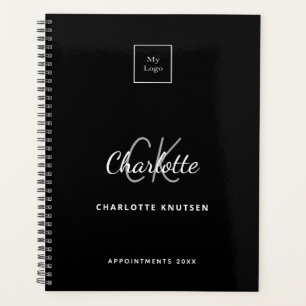 Logo noir blanc monogramme initiales affaires