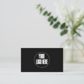 Logo noir blanc personnalisé Carte de visite minim (Debout devant)