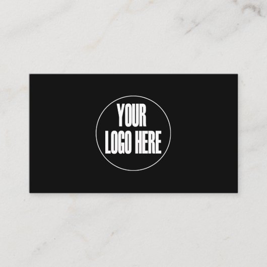 Logo noir blanc personnalisé Carte de visite minim (Devant)