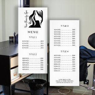 Logo noir blanc salon menu carte rack