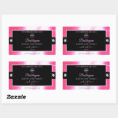 Logo noir brillant Girly rose Étiquette de produit (Feuille)