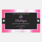 Logo noir brillant Girly rose Étiquette de produit (Devant)