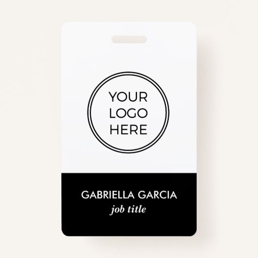 Logo noir de l'entreprise badge d'identification d (Devant)