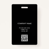 Logo noir de l'entreprise badge d'identification d (Dos)