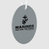 Logo noir empilé USMC "The Rew, The Fiers" (devant)