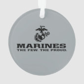 Logo noir empilé USMC "The Rew, The Fiers" (dos)