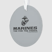 Logo noir empilé USMC "The Rew, The Fiers" (devant)