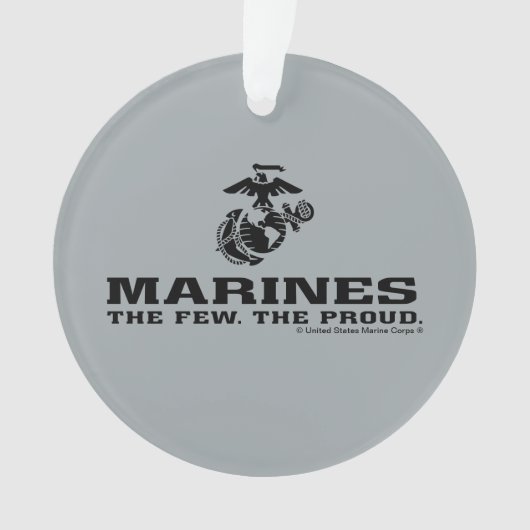 Logo noir empilé USMC "The Rew, The Fiers" (devant)