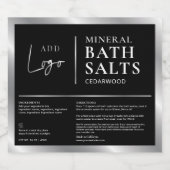 Logo noir et argent Étiquette de sels de bain étan (Étiquettes simples)