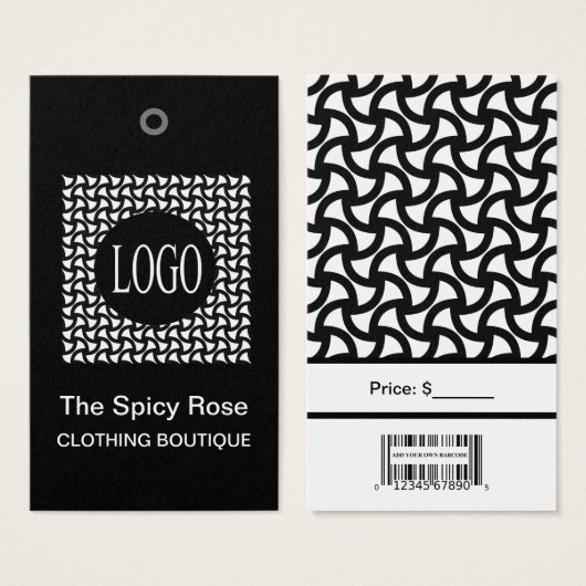 Logo noir et blanc avec codes à barres (Devant & derrière)