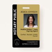 Logo Noir et Or minimum Photo Badge QR (Devant)