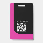 Logo noir et rose minime - Photo Badge QR (Arrière)