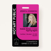 Logo noir et rose minime - Photo Badge QR (Devant)