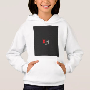 logo noir et rouge avec une personne au centre
