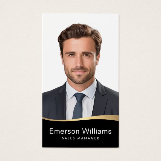 Logo noir fausse onde dorée Logo photo code QR (Devant)