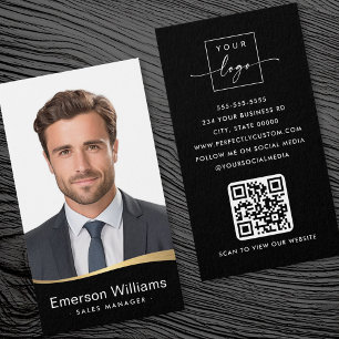 Logo noir fausse onde dorée Logo photo code QR