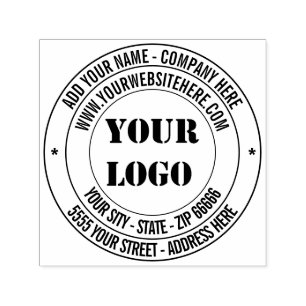 Logo of Foto en Naam Adres Ronde Stempel Voorbeeld
