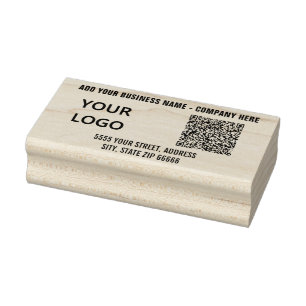 Logo of Foto en QR Code Rubber Stamp Voorbeeld Rubberstempel