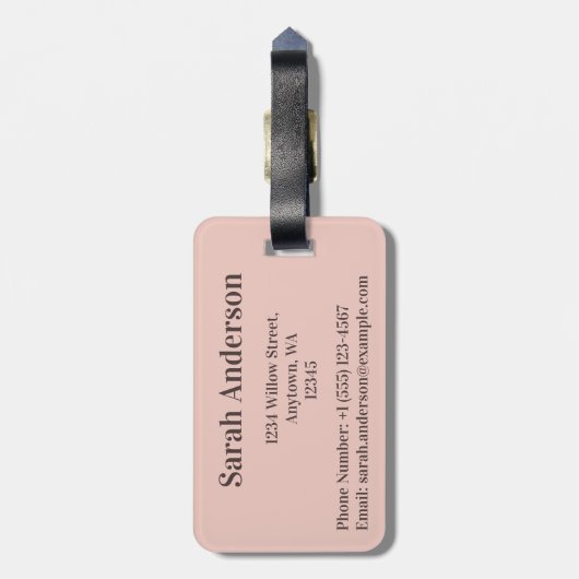 Logo of QR-code roze geometrisch patroon Bagagelabel (Achterkant verticaal)