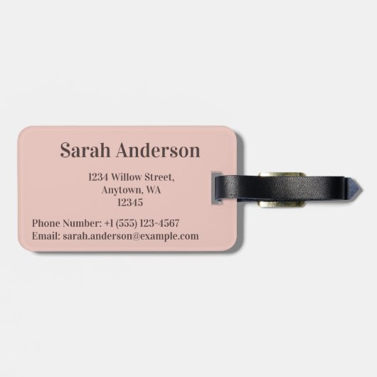 Logo of QR-code roze geometrisch patroon Bagagelabel (Achterkant horizontaal)