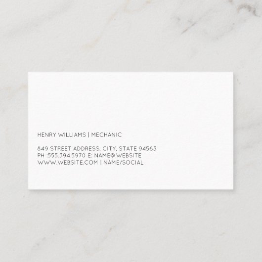 Logo olieverversing | Automonteur Auto Diensten Visitekaartje (Achterkant)