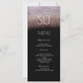 Logo Ombre Glitter Violet BW-menu Weddenschap Feestdagenkaart (Voorkant)