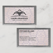 Logo onroerend goed | Damasdruk | FANCY LIJST Visitekaartje (Voorkant / Achterkant)