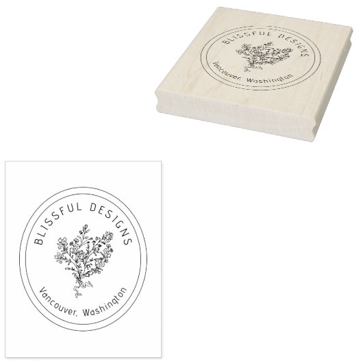 Logo ontwerp Bloemenwinkel Business Rubberstempel (Gestempeld)