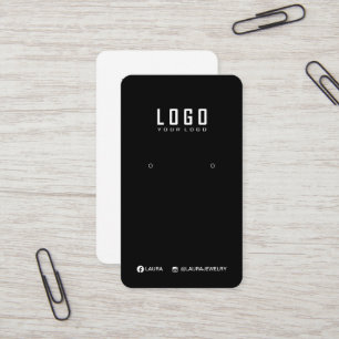 Logo Oorbel Display Kaart Social Media Zwart Wit Visitekaartje