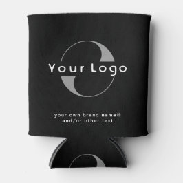 Logo op Black + White Text Company Business kan Co Blikjeskoeler
