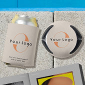 Logo op Light Tan + Black Text Company Business Ca Blikjeskoeler