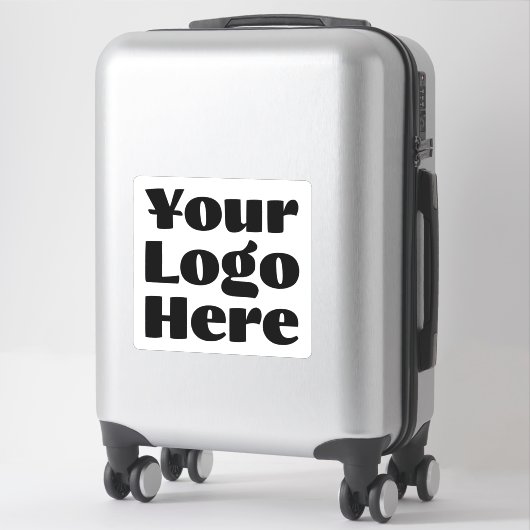 Logo op Off White Vinyl vierkante bedrijfs bumpers Sticker (Koffer)