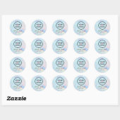 logo op pastel marmer classic ronde sticker (Vel)