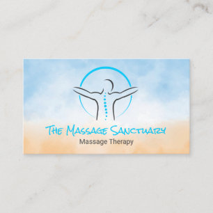 Logo op rug Massage Therapie Visitekaartje