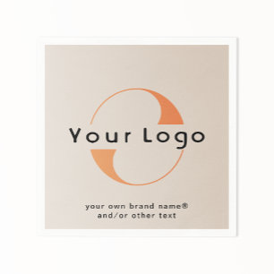Logo op Tan + Black Text Company Business Paper Na Servet