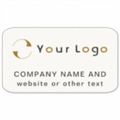 Logo op uit witte rechthoek sticker (Voorkant)